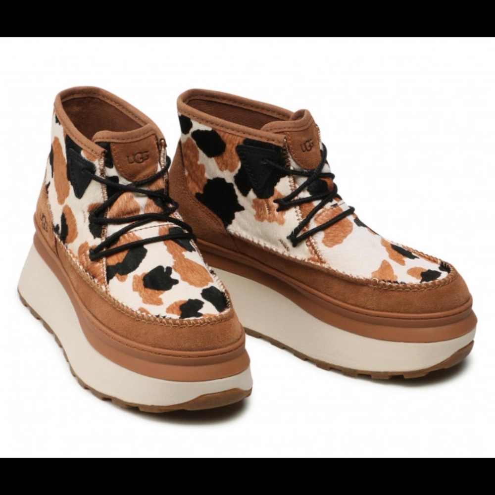 UGG Marin Suede Bootie Cow Print